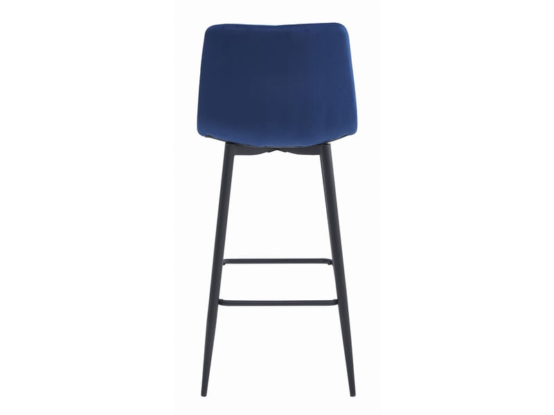 Family tabouret de bar nado - velours bleu marinepieds noirs x 4  - Conforama E