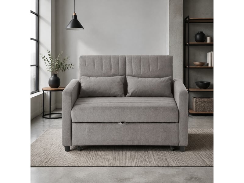  Canapé-lit convertible modenvie 2 places gris 114 x 77 x 82,5 cm dossier réglable 3 positions  - Conforama B