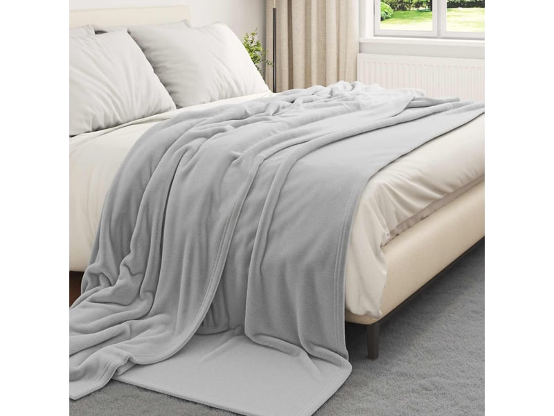 Plaid canapé gris 240x270 cm 1.69 kg polaire - Conforama C