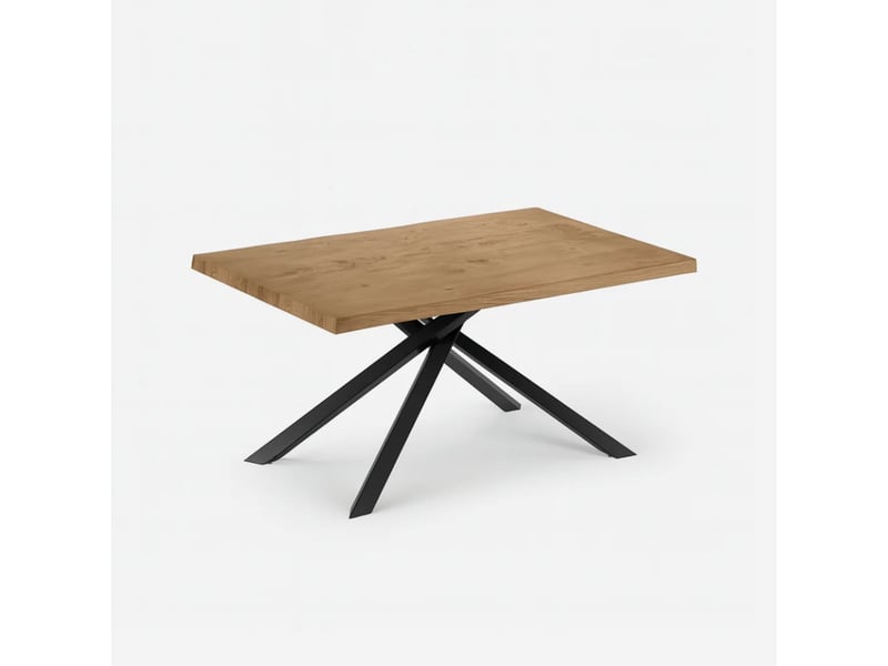 Table fixe en chêne et métal 200x100 blake - chêne - Conforama A
