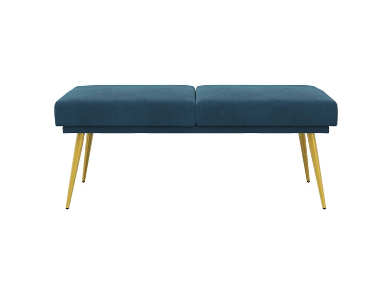  Banc d'entrée, banc à double couche bleu 120x45x46 cm velours  - Conforama E