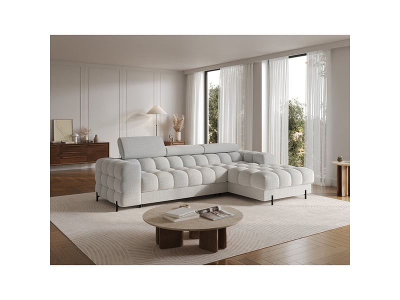  Canapé d'angle droit convertible gris foncé allure contemporaine 285x99x181cm filtro  - Conforama E