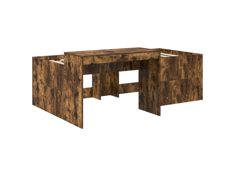 Lit haut pour enfants - lit jeune avec bureau chêne fumé 80 x 200 cm - Conforama C