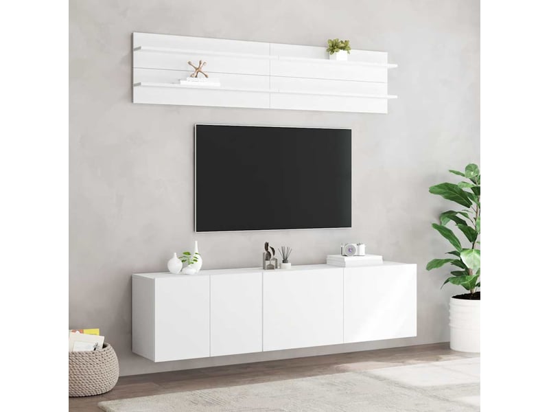  Unités murales tv 6 pcs blanc bois d'ingénierie  - Conforama C