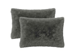 Lot de 2 coussins avec oreiller, coussins décoratifs heerlen vert clair fleece pv cf50599