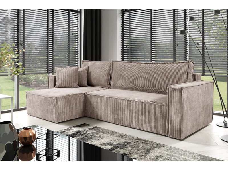  Canapé d'angle convertible cord jimmy beige  - Conforama B
