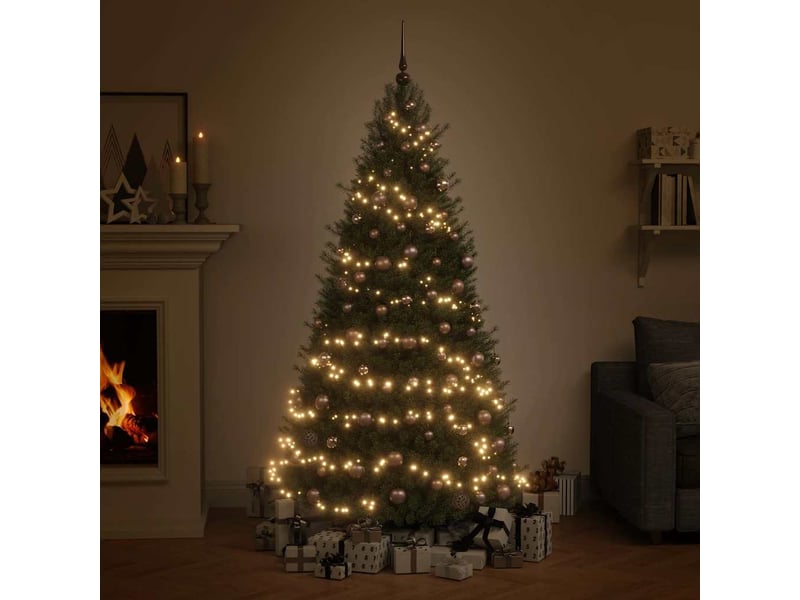  Set de boules de noël avec pic et 150 led 60 pcs doré rose  - Conforama C
