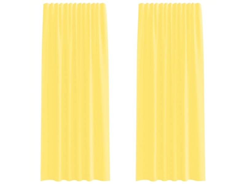  Lot de 2 rideaux en voile, voilages avec passe-tringles jaune cf44466  - Conforama A