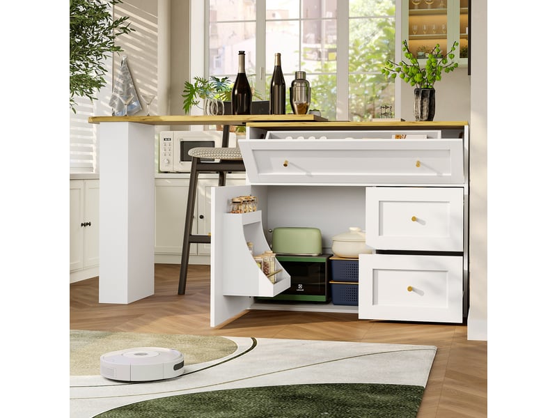  Table de bar blanc - 204cm mdf et métal table de bar blanc - Conforama D