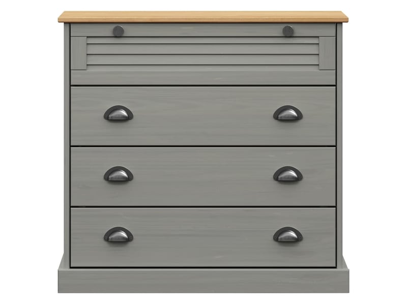  Commode, armoire à tiroirs bureau vigo gris 80x40x76 cm bois massif de pin  - Conforama D