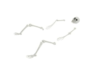 Squelette d'halloween avec piquets de sol blanc 45,5 x 13 cm cf61975