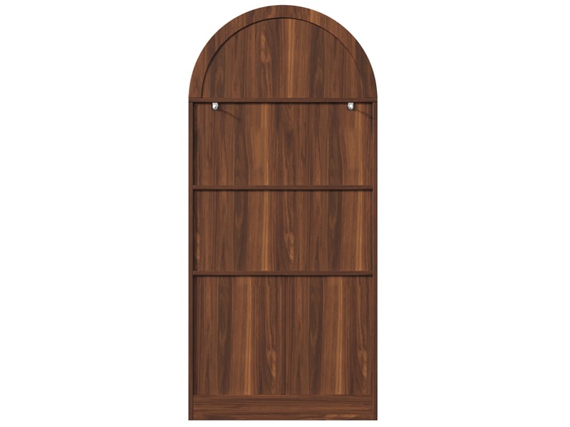  Vitrine 80x40x175 cm, portes en verre, 2 tiroirs, style rétro, poignées dorées, intérieur, pour bureau, en mdf, noyer  - Conforama E
