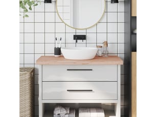 Comptoir de salle de bain, plan de travail 100x60x4 cm bois massif de hêtre cf65717
