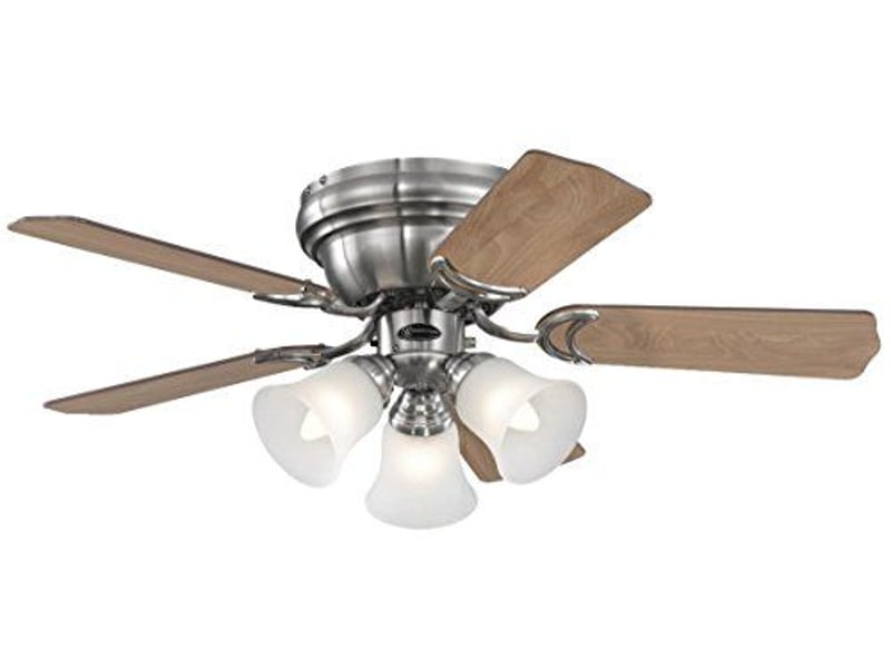 Westinghouse 7207340 contempra trio ventilateur de plafond e27 métal nickel brossé 7207340 - Conforama D