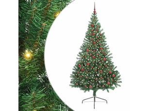 Sapin de noël artificiel, arbre de noël pré-éclairé vert 210 cm pvc shl3002