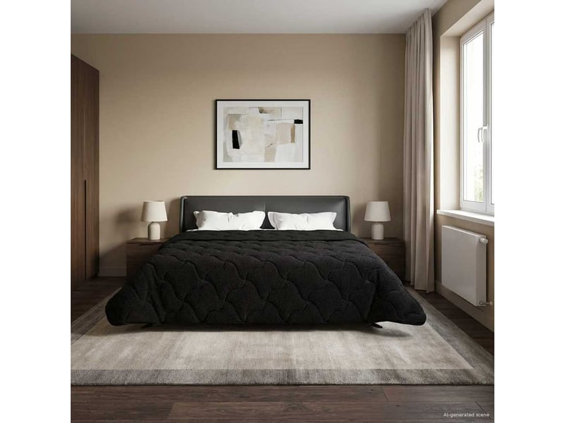  Couette - duvet d'été 220 x 240 cm été noir respirant  - Conforama B