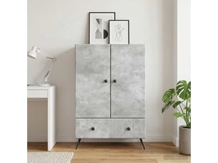 Buffet - bahut - meuble de rangement gris béton 66 x 34,5 x 95 cm bois d'ingénierie