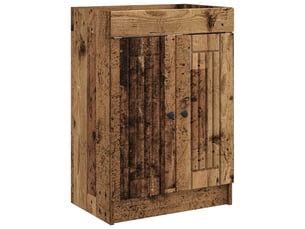 Armoire sous évier de salle de bain, meuble de rangement bois ancien shl6154