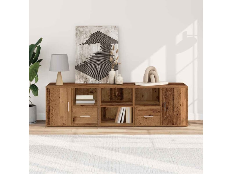  Armoire d'angle, armoire de rangement vieux bois 160x40x45 cm bois d'ingénierie  - Conforama C