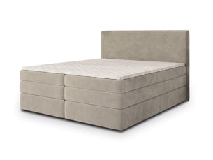 Lit avec rangement 140x200 cm <strong>MASSENO</strong> <strong></strong> coloris beige