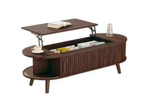 Table basse ovale coloris bois foncé <strong>MAISENTIEL</strong> <strong></strong> - 50 cmx120 cm