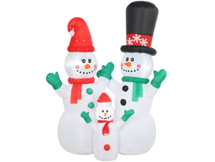 Famille de bonhommes de neige gonflables, décoration de noël de 1,8 m avec éclairage led pour une utilisation intérieure et extérieure