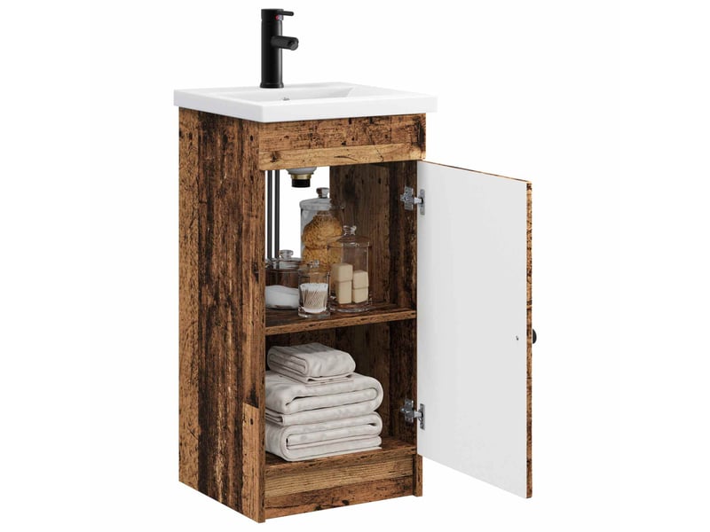 Meuble de salle de bain avec évier bois ancien shl6930 - Conforama C