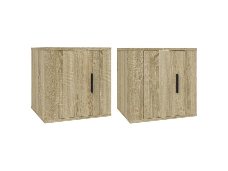  Lot de 2 meuble tv mural, meuble tv suspendu chêne sonoma 40x34,5x40 cm  - Conforama A