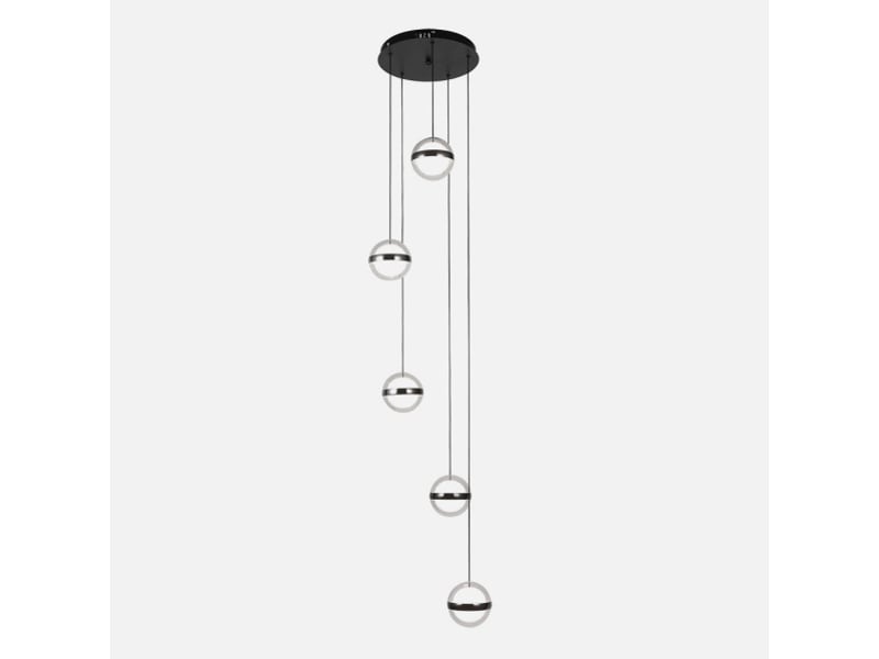  Fabrilamp people, plafonnier, moderne, led, 140 w, 10920 lm, 3000-4000-6000 k, noir, 75-180 x 35 x 35 cm 249195009 - Conforama C