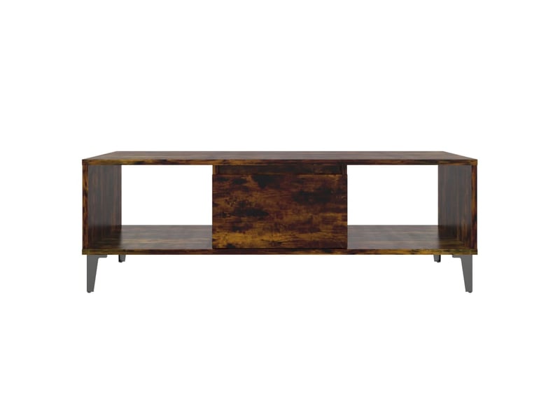  Table basse rectangulaire | table de salon chêne fumé 103,5x60x35 cm bois d'ingénierie  - Conforama E