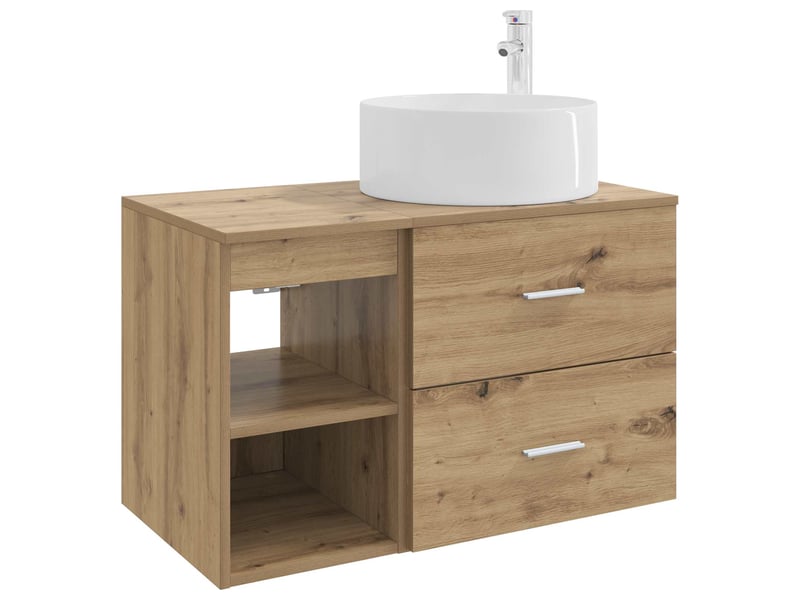 Ensemble de mobilier de salle de bain 2 pcs chêne artisanal shl5469 - Conforama A