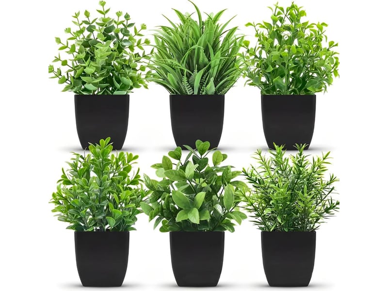  Plantes artificielles, petites plantes artificielles noires, accessoires de salle de bain, pour la maison, le bureau et la décoration intérieure.  - Conforama A