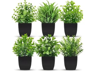 Plantes artificielles, petites plantes artificielles noires, accessoires de salle de bain, pour la maison, le bureau et la décoration intérieure.