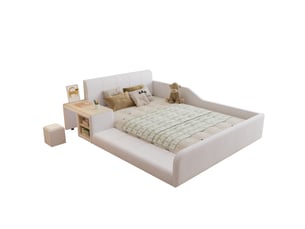 Lit avec rangement 140x200 cm <strong>OKWISH</strong> <strong></strong> coloris blanc