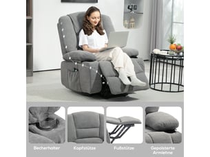 Fauteuil relax électrique  RAELUNYI Cuir / Tissu noir