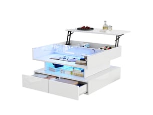 Table basse carré(e) coloris blanc <strong>MERAX</strong> <strong>table basse blanc</strong> - 80 cmx80 cm
