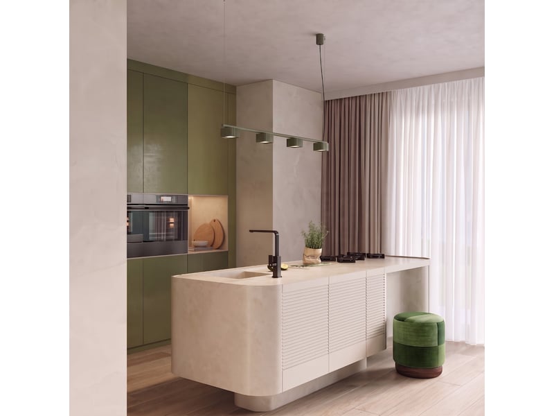  Lustre riff 4 vert olive gx53 aluminium moderne 208x122x10cm SL.3055 - Conforama C