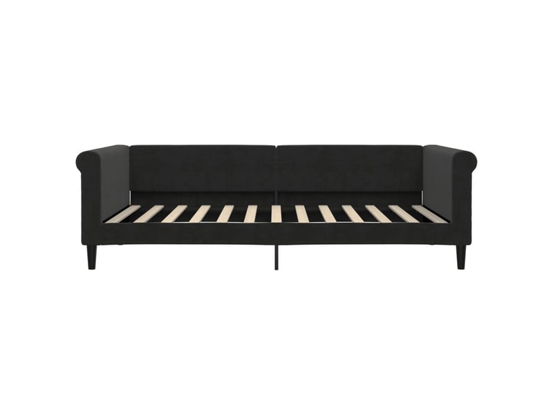  Lit simple- lit adulte -  lit de repos sans matelas noir 100x200 cm velours  - Conforama B