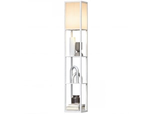 Lampadaire avec étagères, en bois, 26 x 26 x 160 cm, pour salonchambre (ampoule non incluse)