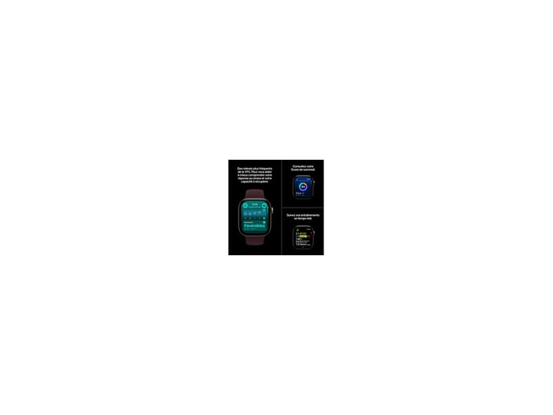  Montre connectee apple watch series 12 gps 42 mm aluminium dore boitier dore bracelet sport olive vert ml 8311641 - Conforama E