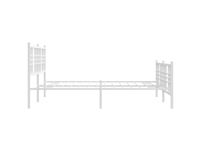  Lit adulte, lit double, cadre de lit métal sans matelas et pied de lit blanc 150x200cm cf9704  - Conforama E