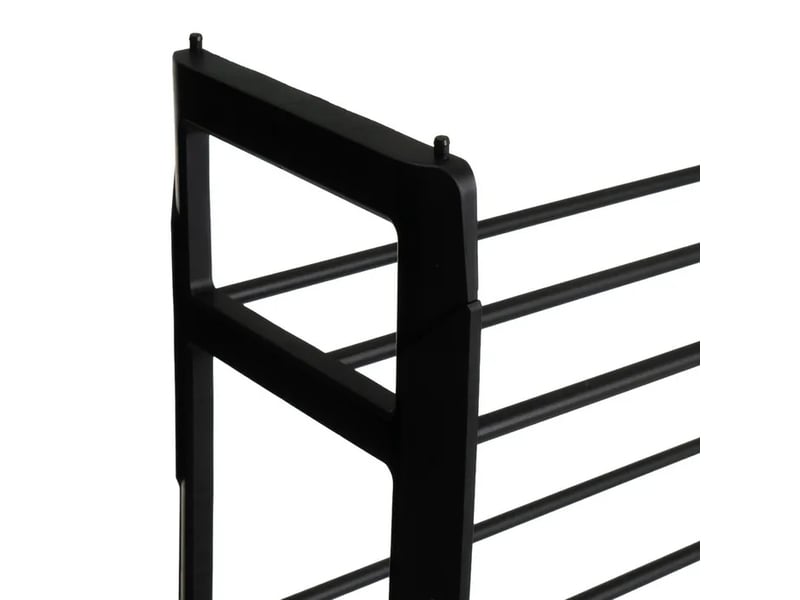  Lot de 2 étagère à chaussures empilable 4 niveaux en métal &amp; plastique noir, capacité 8 paires - longueur 50 x profondeur 19 x hauteur 65 cm  - Conforama E
