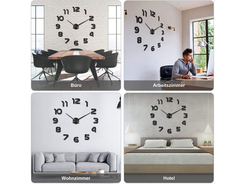 Horloge murale créative – 80x130 cm noir - Conforama C
