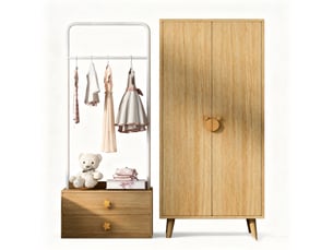 Armoire 2 porte(s) battante  2 tiroir(s) BGSRYAO  coloris naturel largeur 140 cm