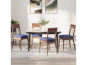 Lot de 4 coussins de siège, coussins décoratifs tissu bleu denim 40 x 40 x 6 cm cf59958