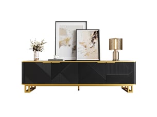 Meuble tv coloris noir 160 cm OOIILLEE Luxe haut de gamme