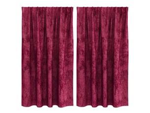 Lot de 2 rideaux en velours, rideaux de fenêtre rouge bordeaux 140 x 140 cm velours cf44242