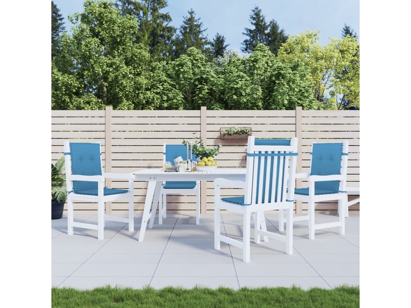  Lot de 4 coussins de chaise à dossier bas bleu mélangé tissu cf59251  - Conforama C