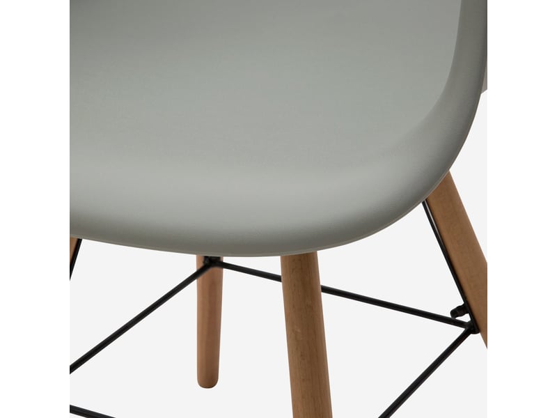  Fauteuil en polypropylène pieds en bois jacqueline - gris  - Conforama C