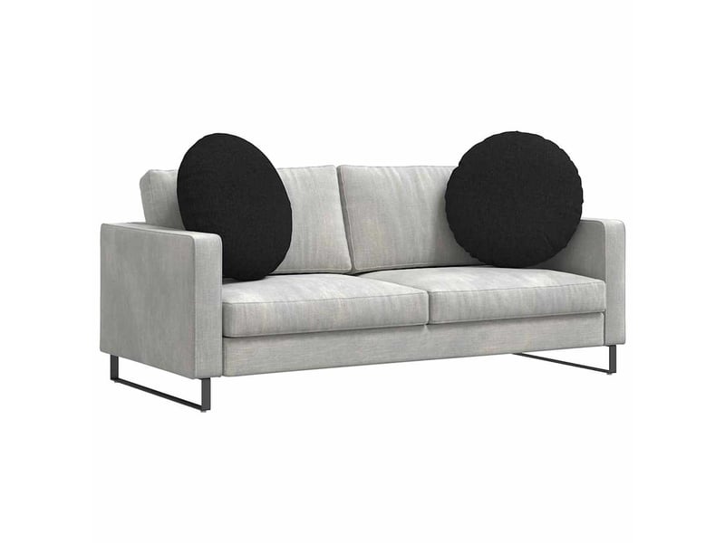  Lot de 2 coussins de siège, coussins décoratifs tissu noir ø80 x 29 cm cf59852  - Conforama C